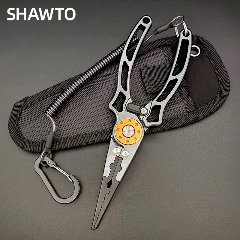 Fishing Line Cutter - Shawto 20cm Aluminum Fishing Pliers Saltwater