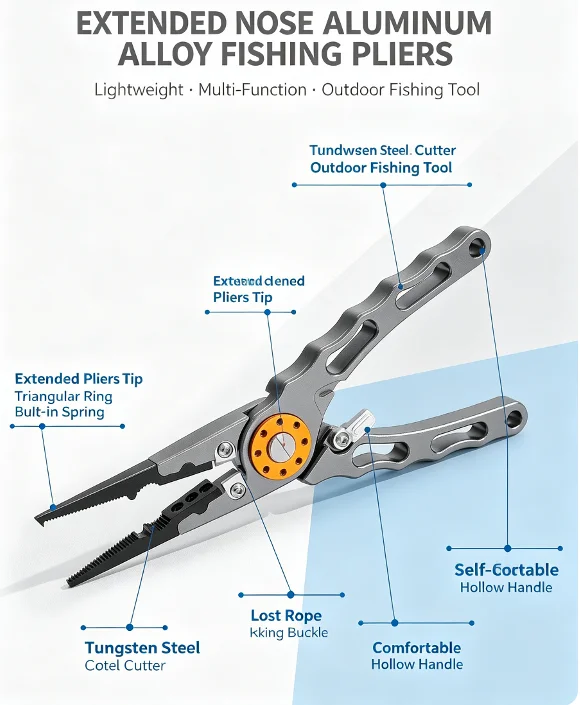 Aluminum Alloy Long Nose Fishi - Fishing Line Cutter 评论和价格